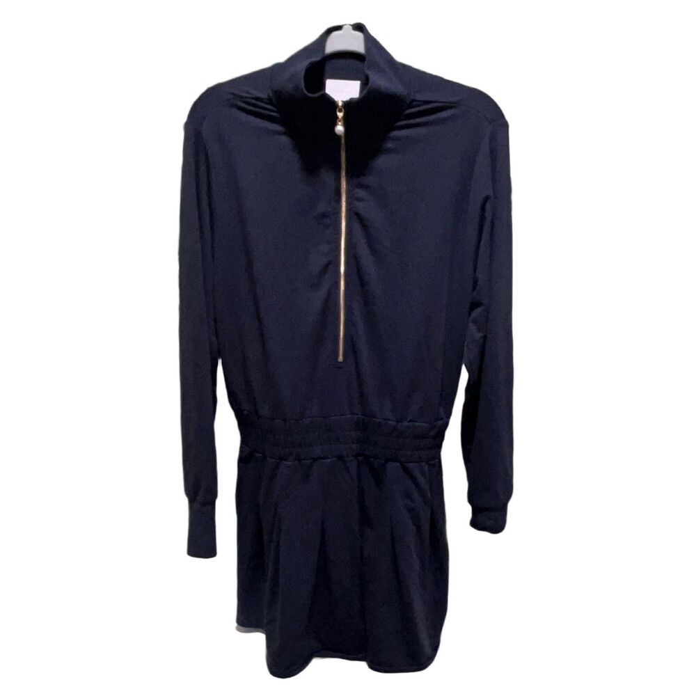 Sundays Women's Blue Mock Neck Long Sleeve Shift Dress Size M Knit Casual Work